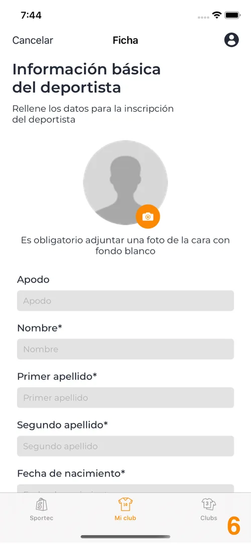 Guía visual de Sportec, pantalla 6